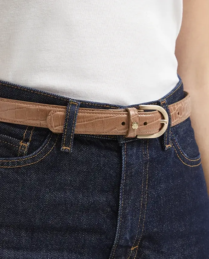 lottusse Ceinture en cuir de veau beige