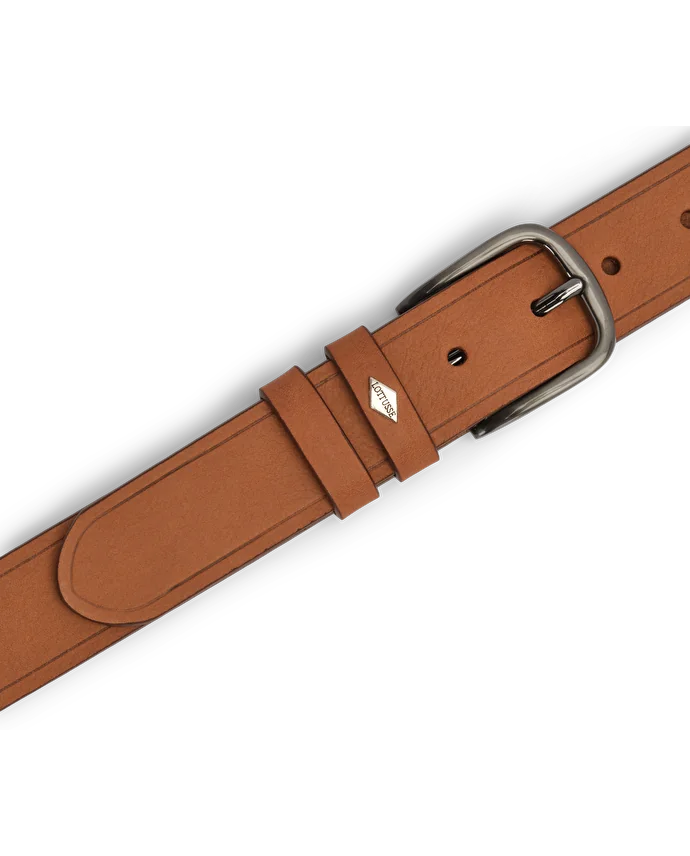 Lottusse Ceinture En Cuir De Veau En Daim Marron