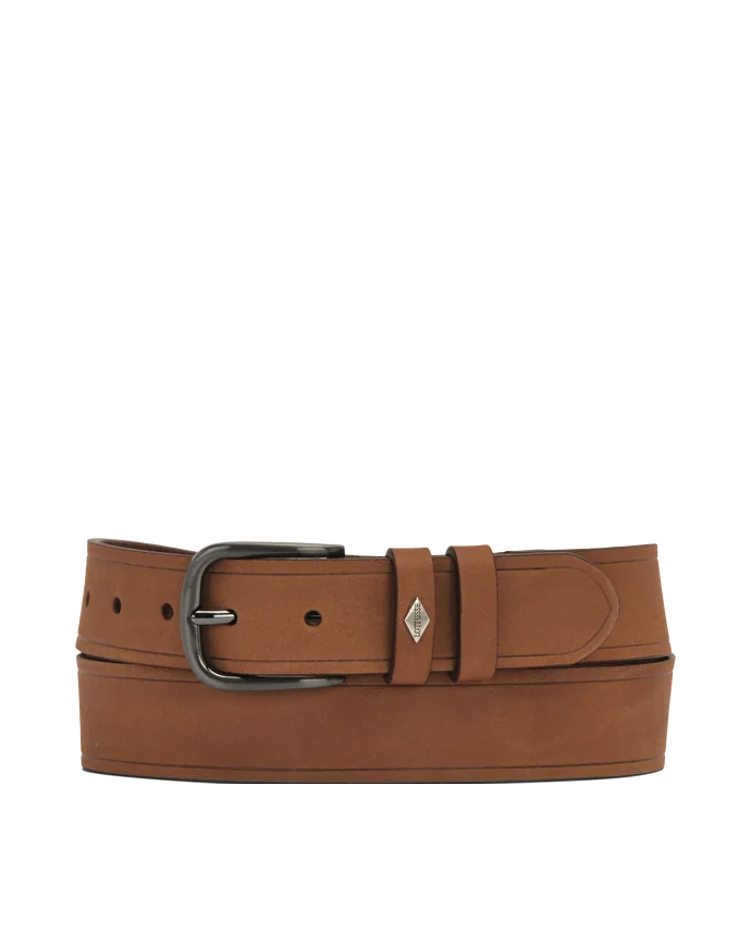 lottusse Ceinture en cuir de veau en daim marron