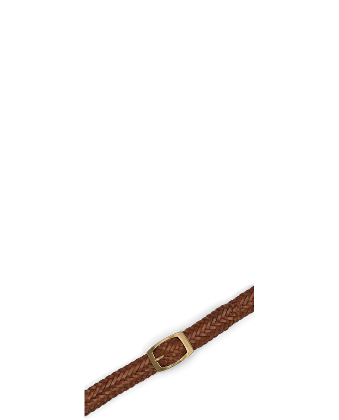 Lottusse Ceinture En Cuir De Veau Tressée Marron