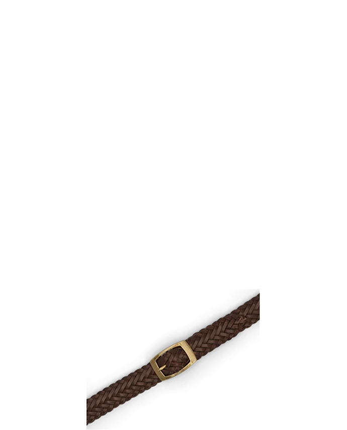 Lottusse Ceinture En Cuir De Veau Tressée Moka