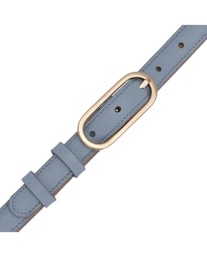 Lottusse Ceinture En Veau Imprimé Saffiano Bleu