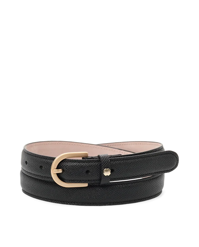 Lottusse Ceinture Gante En Cuir De Vachette Noir