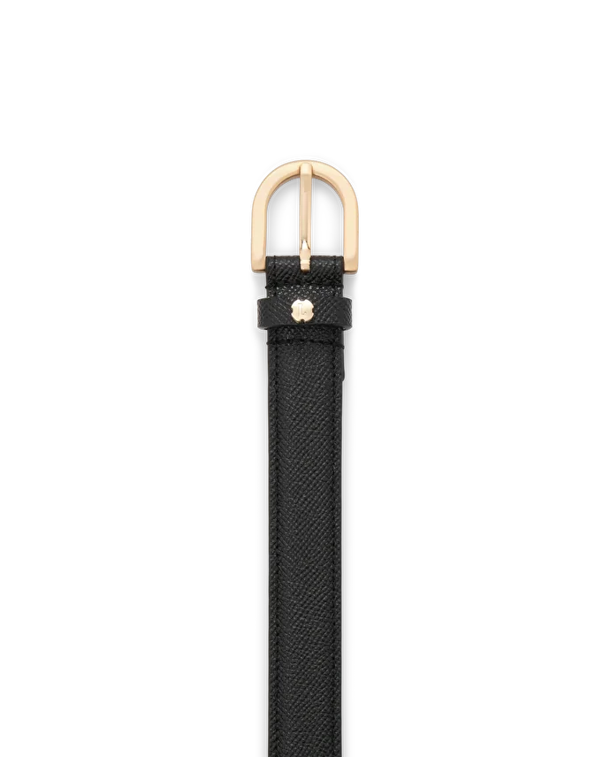 Lottusse Ceinture Gante En Cuir De Vachette Noir