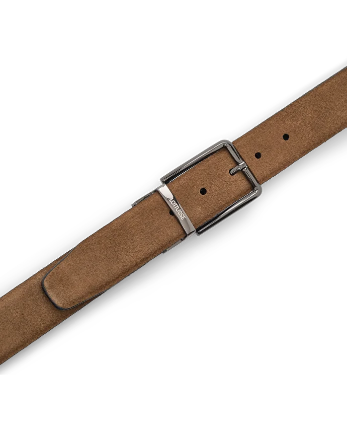 Lottusse Ceinture Réversible En Cuir De Vache Moka