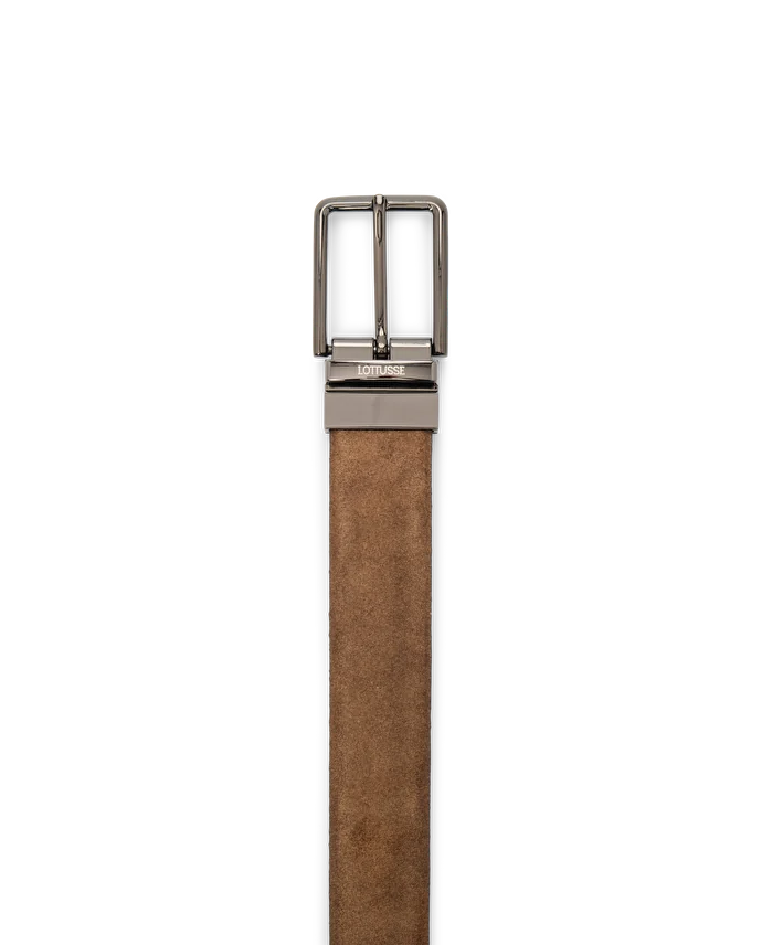Lottusse Ceinture Réversible En Cuir De Vache Moka