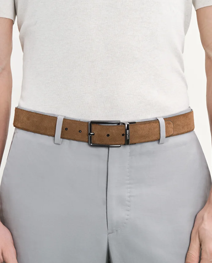 lottusse Ceinture réversible en cuir de vache Moka