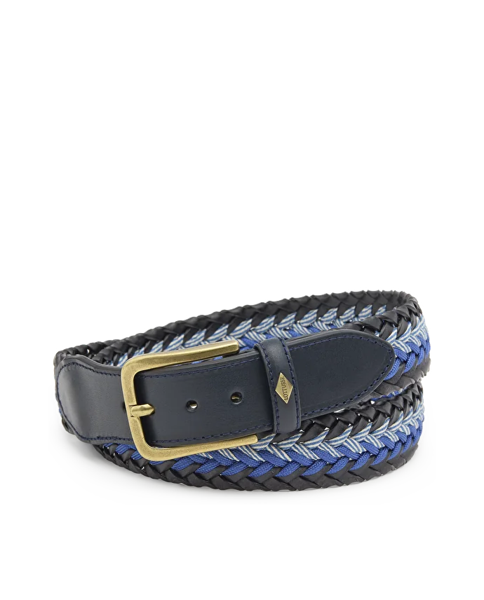 Lottusse Ceinture Tressée Bleu Marine