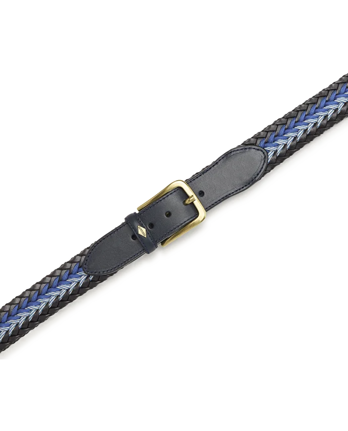 Lottusse Ceinture Tressée Bleu Marine