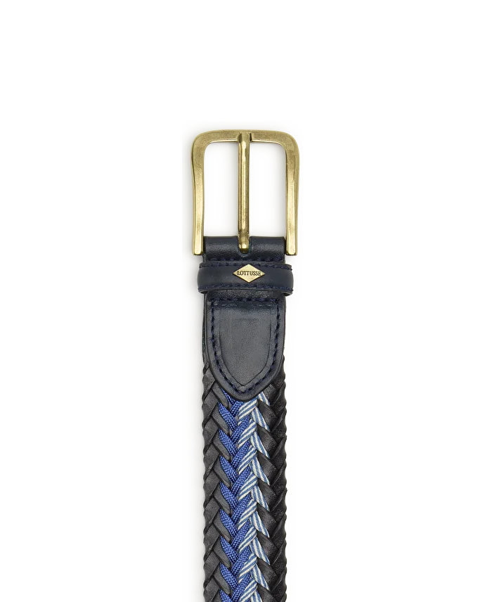 Lottusse Ceinture Tressée Bleu Marine