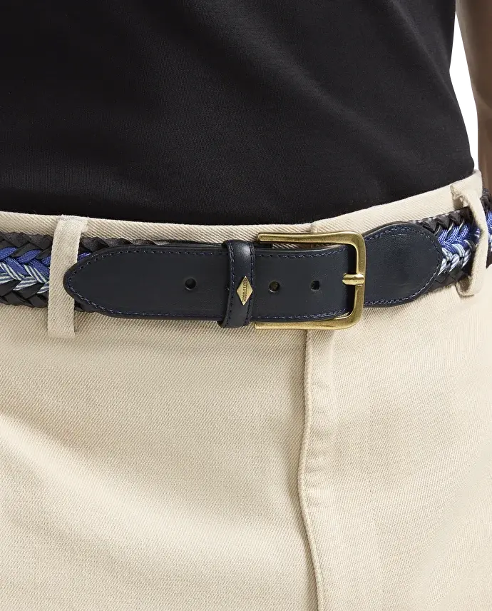 lottusse Ceinture tressée Bleu Marine