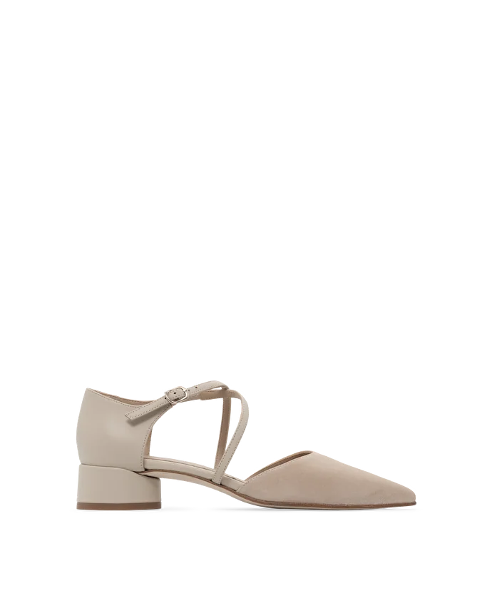 Lottusse Chaussures à Talons En Daim Beige