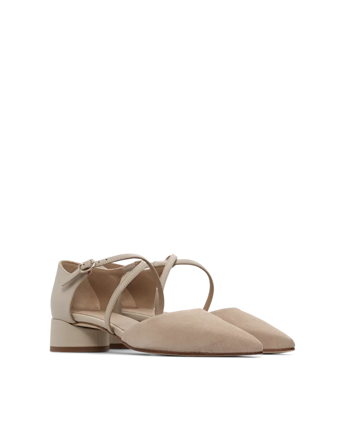 Lottusse Chaussures à Talons En Daim Beige