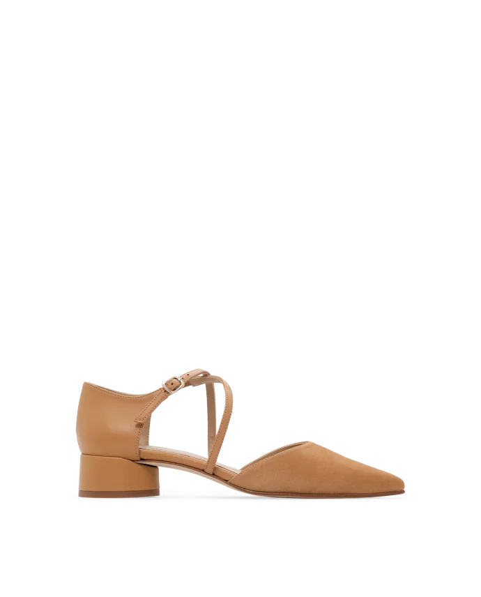 Lottusse Chaussures à Talons En Daim Marron