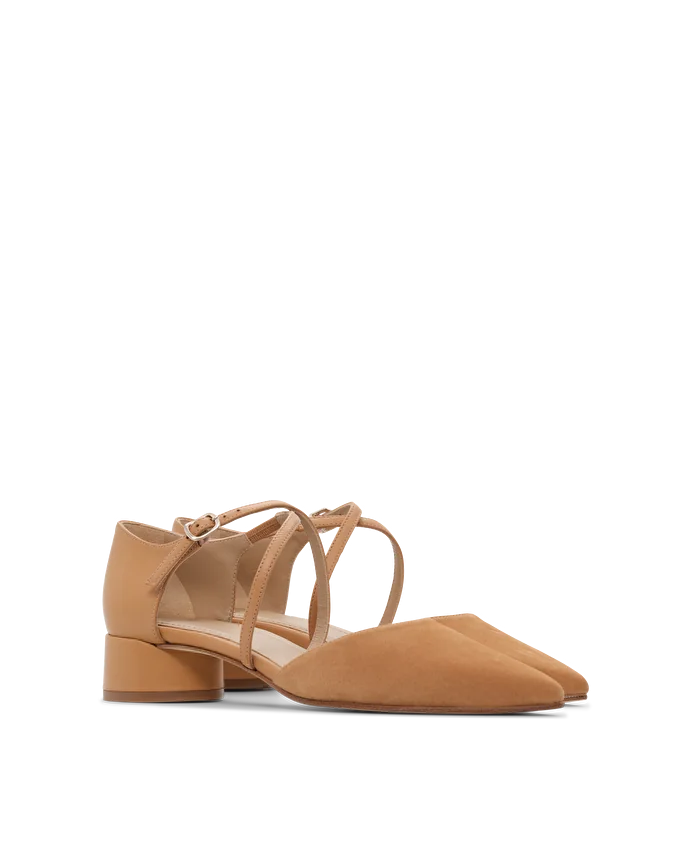 Lottusse Chaussures à Talons En Daim Marron