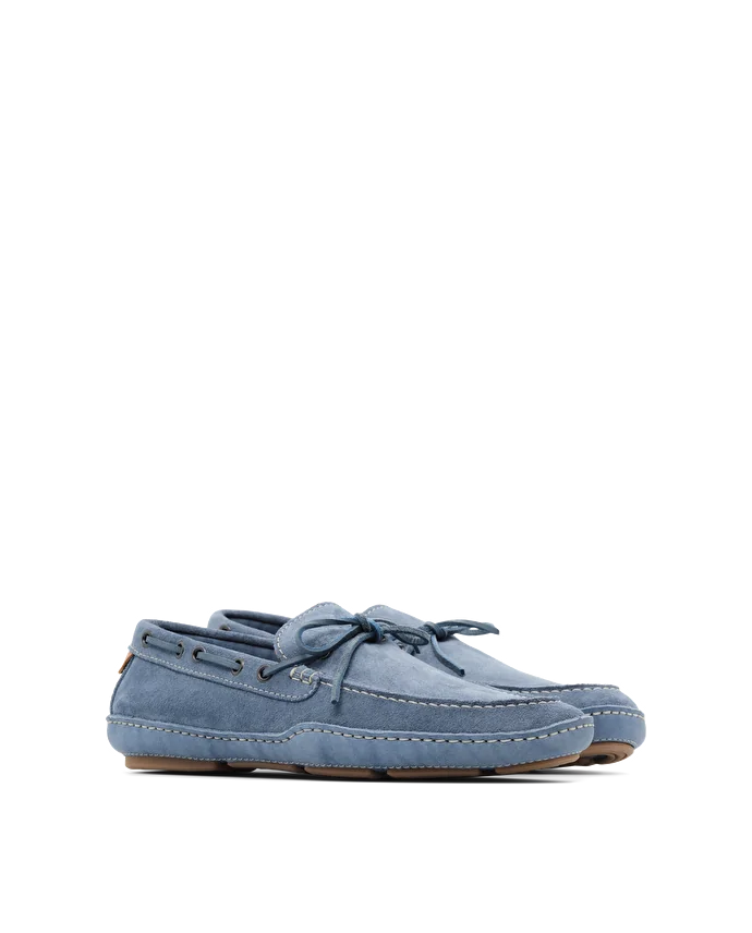 Lottusse Chaussures Bateau Cuir De Veau Bleu Clair