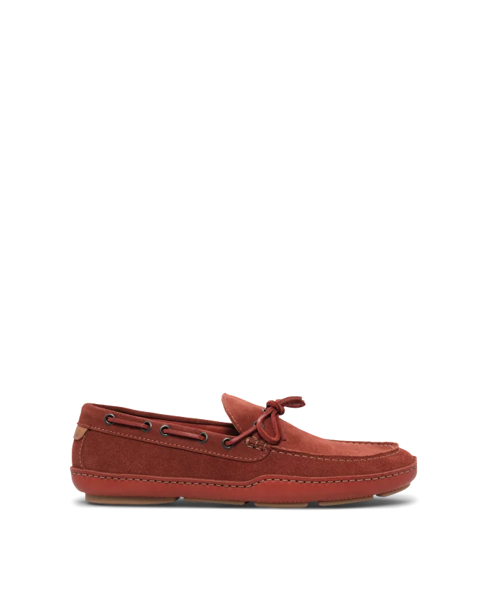 lottusse Chaussures bateau Cuir de Veau Rouge