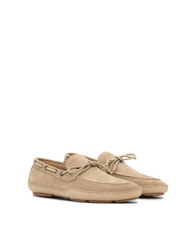 Lottusse Chaussures Bateau Cuir De Veau Taupe