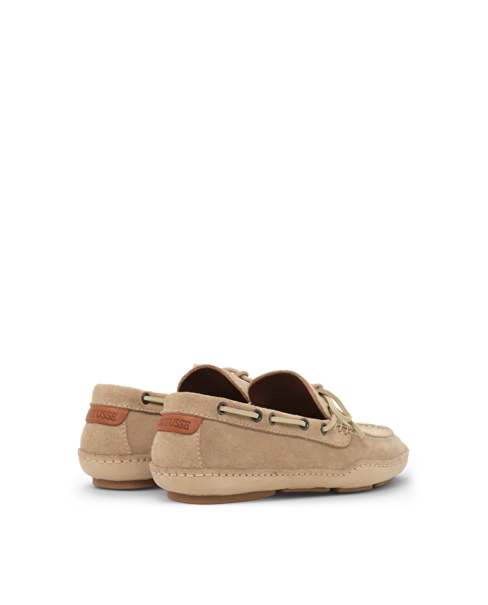Lottusse Chaussures Bateau Cuir De Veau Taupe
