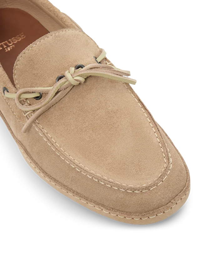 Lottusse Chaussures Bateau Cuir De Veau Taupe