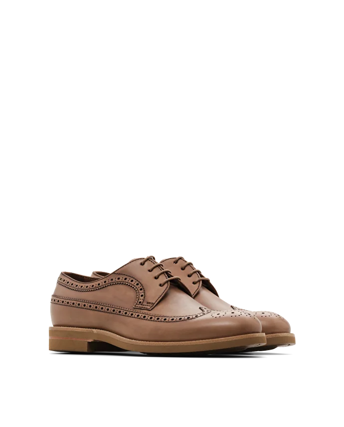 Lottusse Derby Brogué Cavour Cuir De Veau Marron