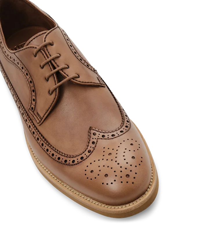 Lottusse Derby Brogué Cavour Cuir De Veau Marron