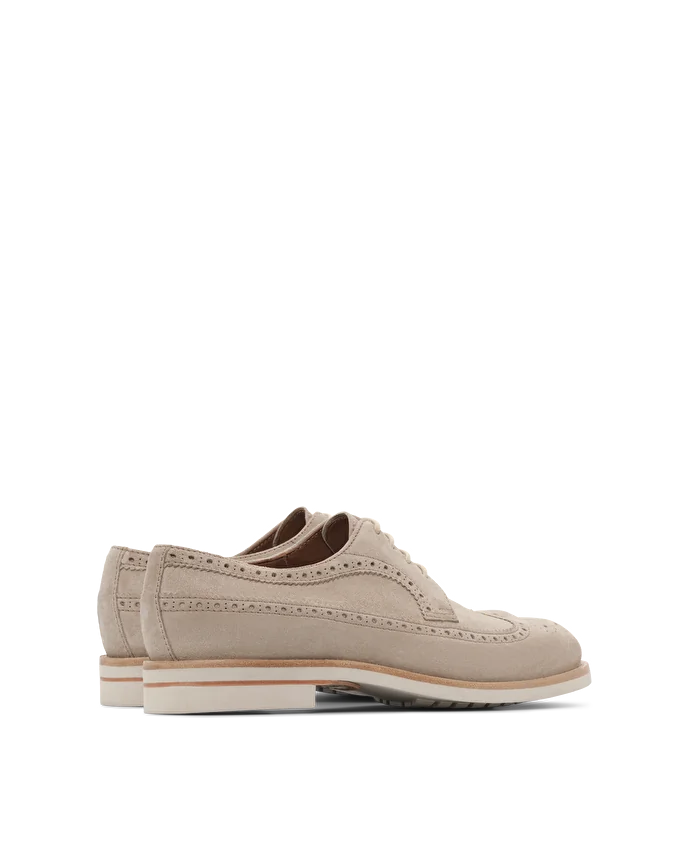 Lottusse Derby Brogué Cavour Cuir De Veau Taupe