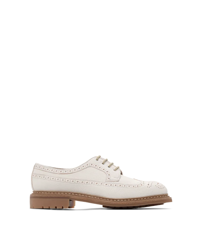 Lottusse Derby Brogué Walton Cuir D'Agneau Blanc