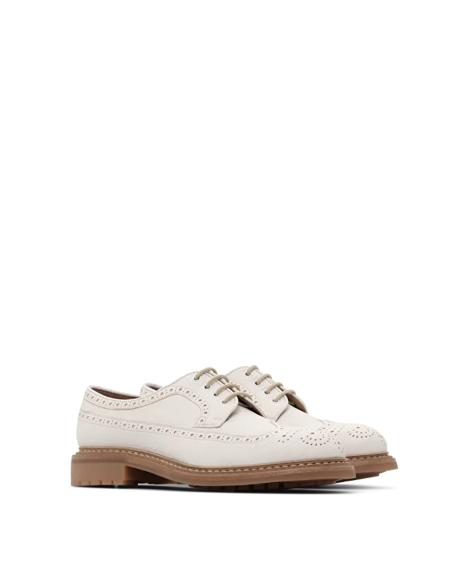 Lottusse Derby Brogué Walton Cuir D'Agneau Blanc