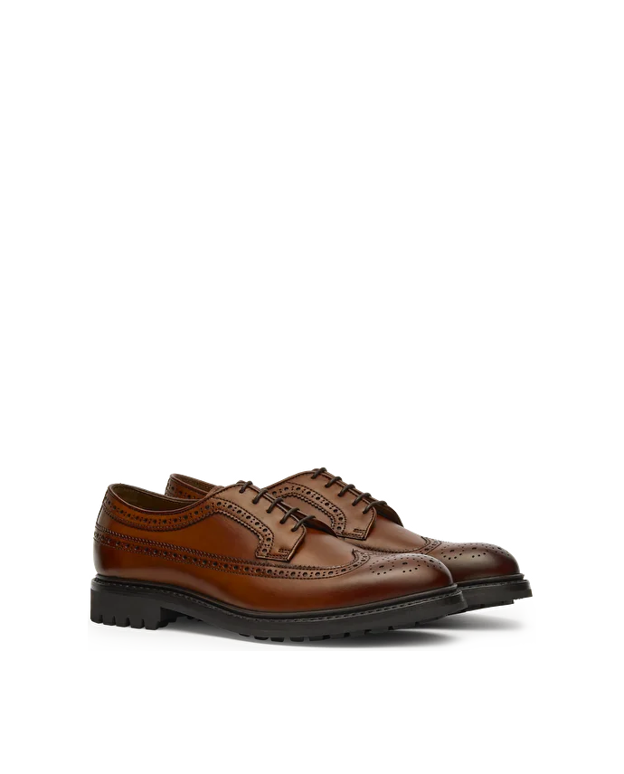 Lottusse Derby Brogue Walton En Cuir De Veau Brun