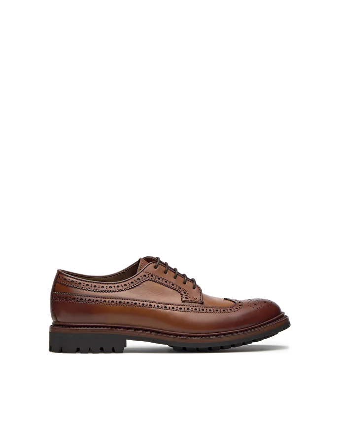 lottusse Derby Brogue Walton en cuir de Veau Brun