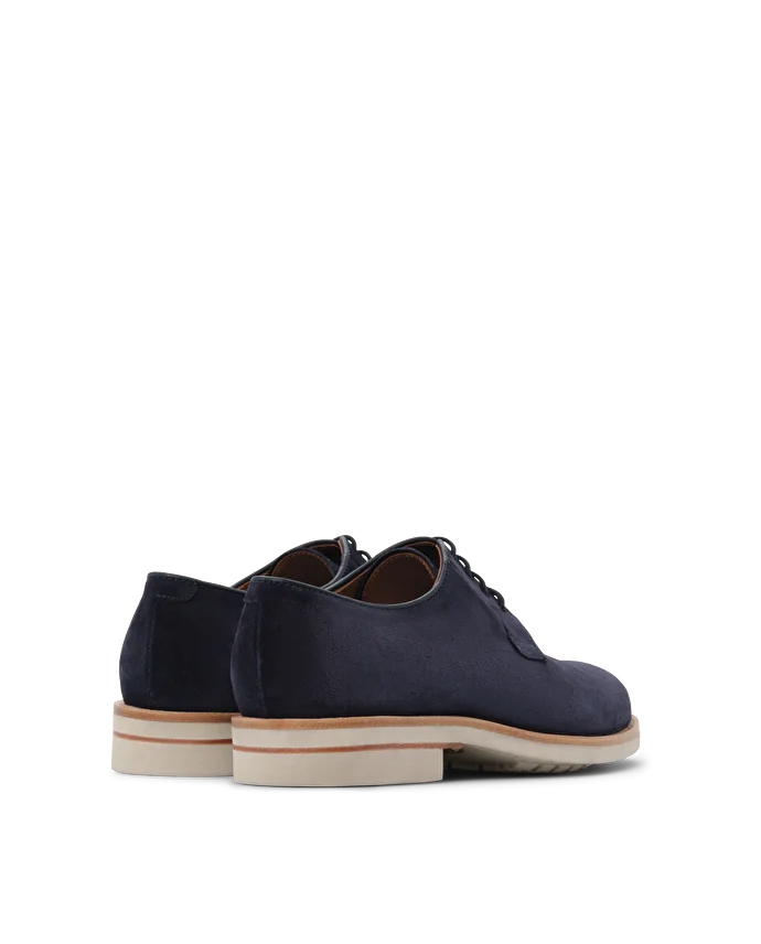Lottusse Derby Cavour Cuir De Veau Bleu Marine