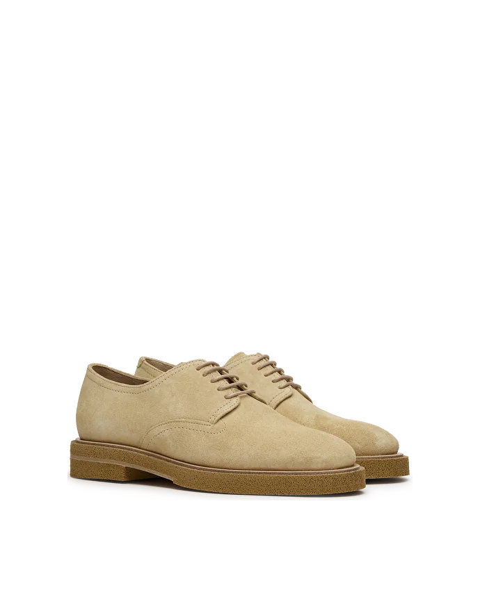 Lottusse Derby En Veau En Daim Beige