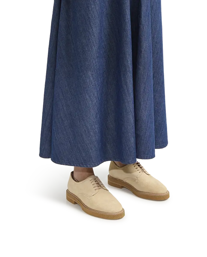 lottusse Derby en Veau en Daim Beige