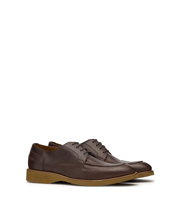 Lottusse Derby En Veau Souple Marron Foncé