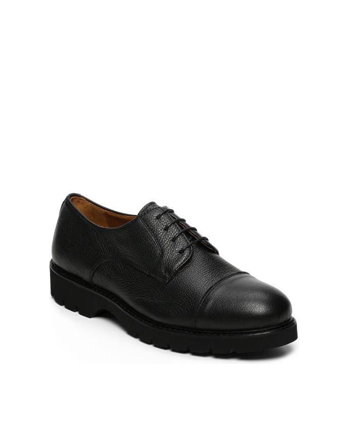 lottusse Derby Munchen Cuir De Chèvre Noir