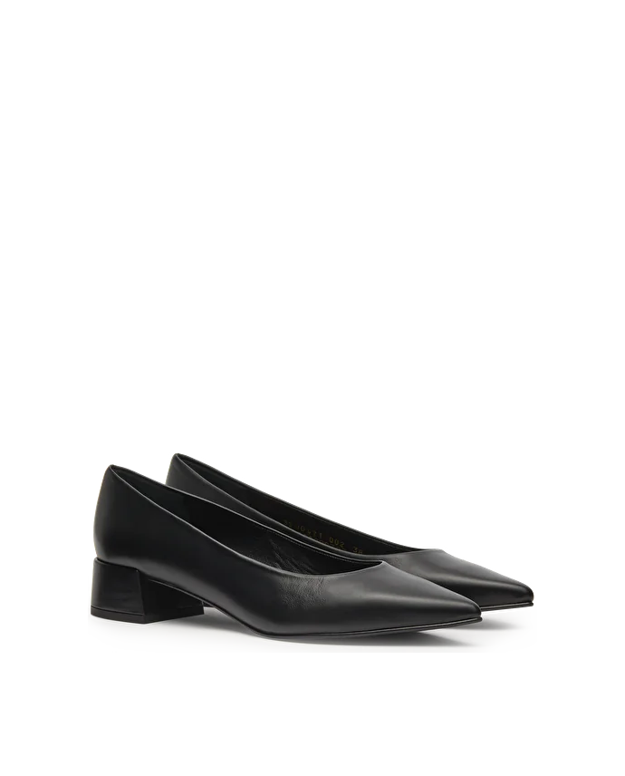 Lottusse Escarpins En Cuir De Veau Lisse Noir