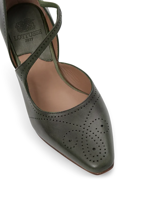 Lottusse Escarpins Smithson Cuir De Veau Vert