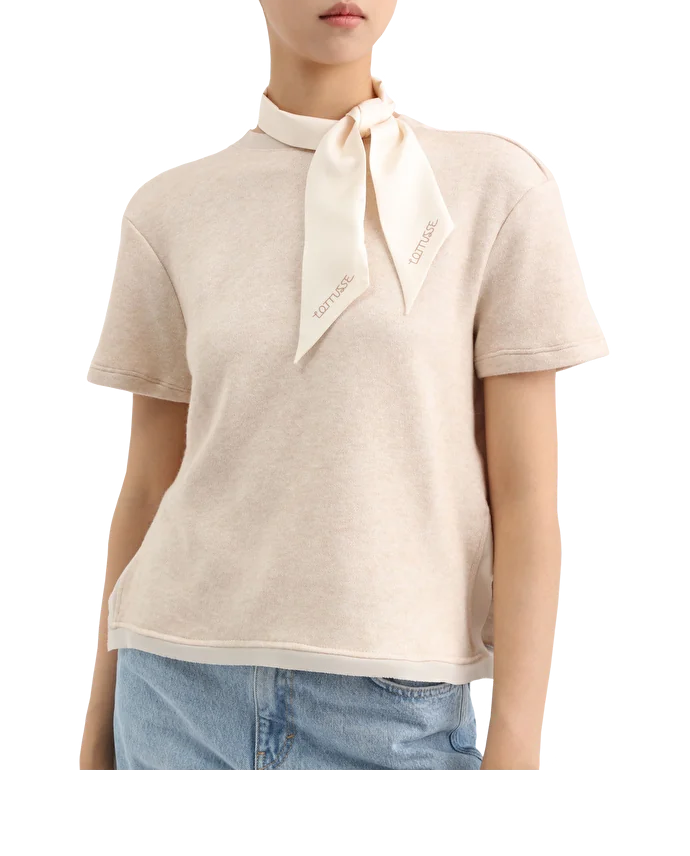 lottusse Foulard en soie blanc cassé