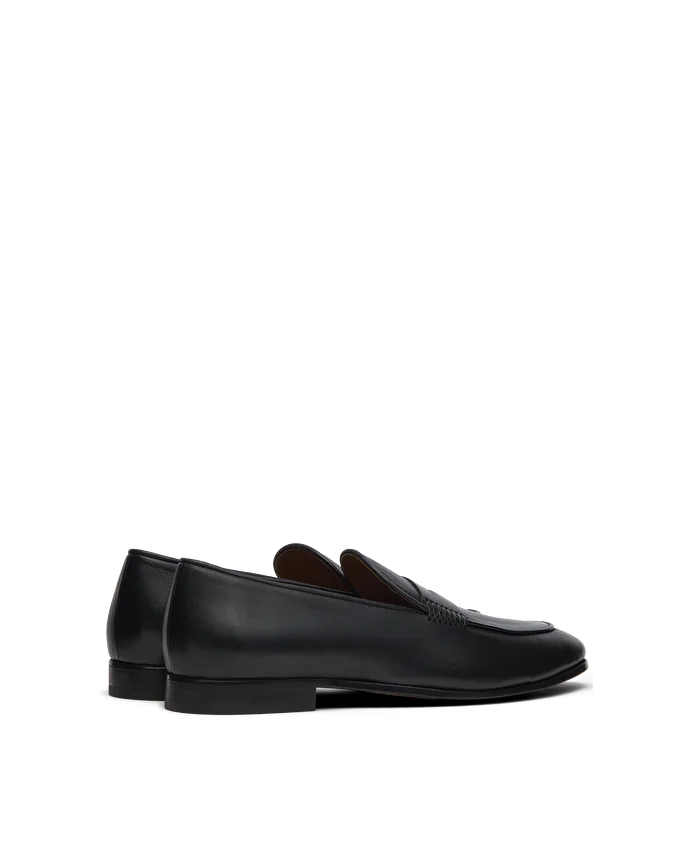 Lottusse Mocassin En Cuir De Veau Brossé Noir