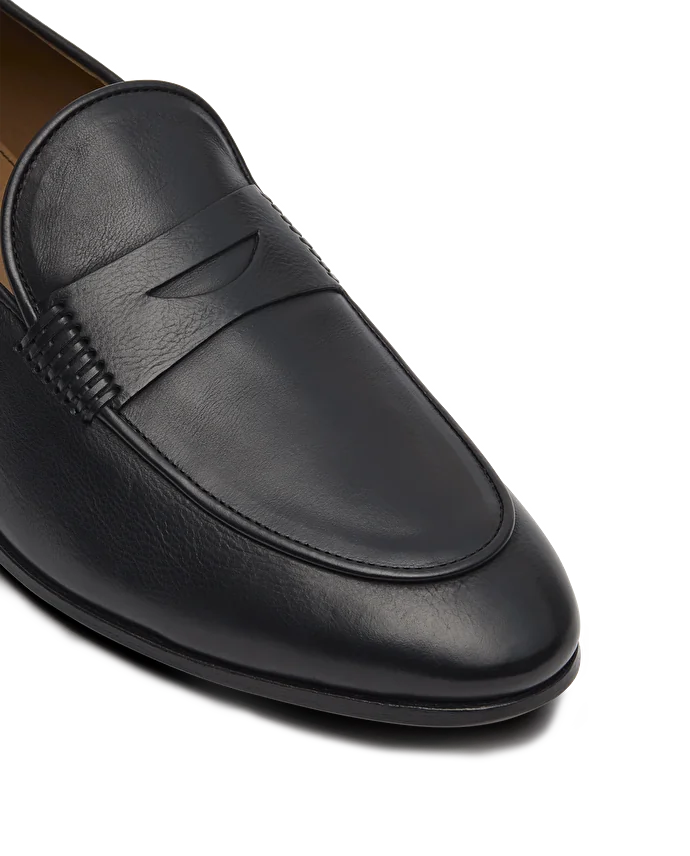 Lottusse Mocassin En Cuir De Veau Brossé Noir