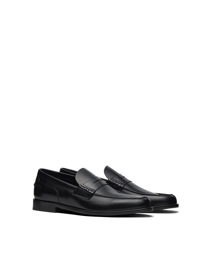 Lottusse Mocassins à Bande En Cuir De Veau Noir