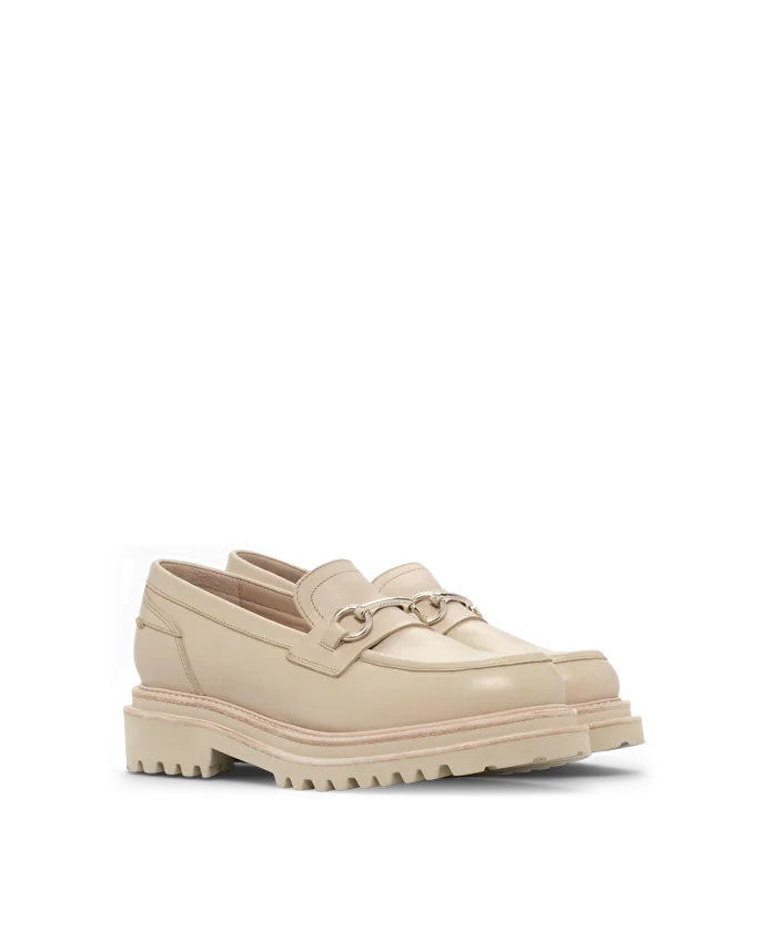 Lottusse Mocassins Covent Cuir De Veau Blanc Cassé