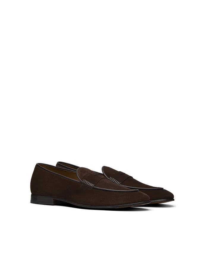 Lottusse Mocassins En Cuir De Veau Brossé Mocha