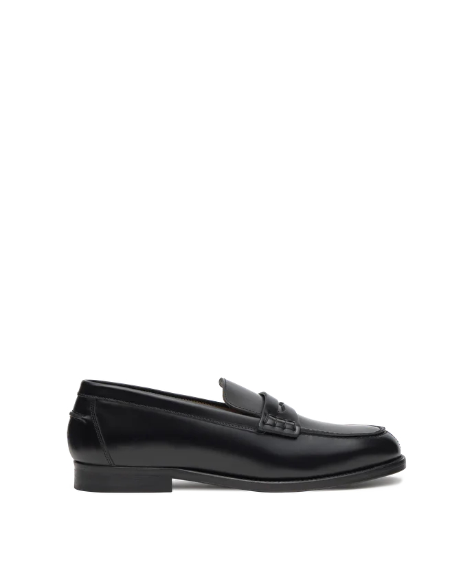 Lottusse Mocassins En Cuir De Veau Poli Noir