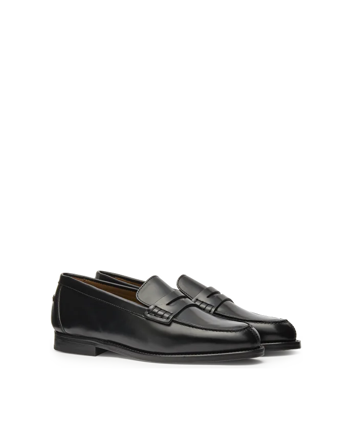 Lottusse Mocassins En Cuir De Veau Poli Noir