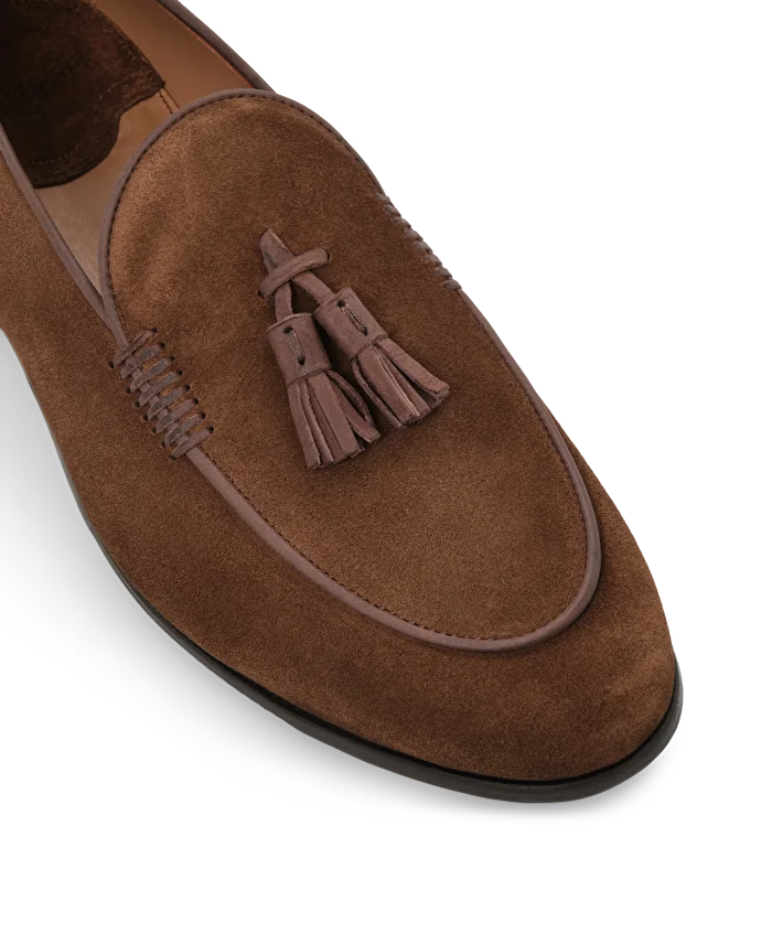 Lottusse Mocassins En Cuir De Veau Velours Brun