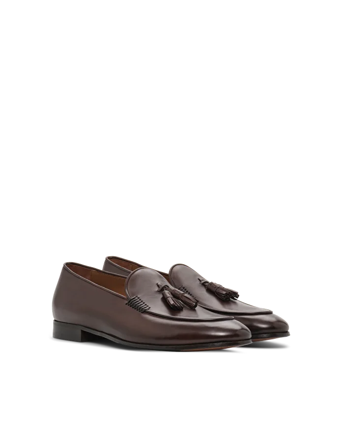 Lottusse Mocassins En Cuir De Veau Velours Mocha