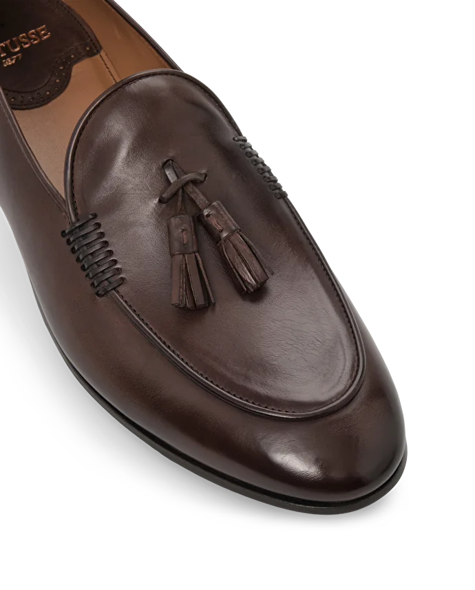 Lottusse Mocassins En Cuir De Veau Velours Mocha