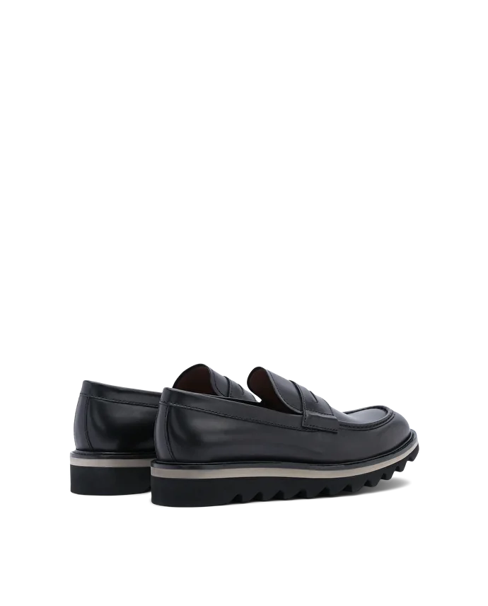 Lottusse Mocassins Noirs En Veau Aniline